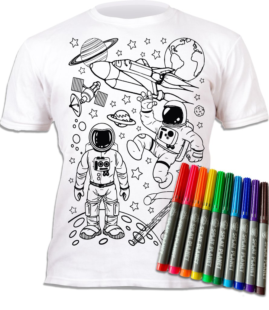 Spalvinama maikutė su flomasteriais "Astronautai"