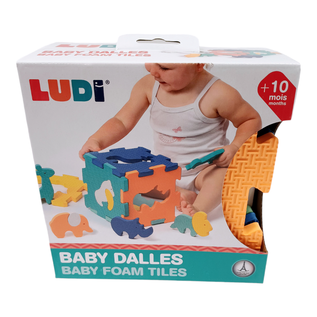 Minkšta lavinamoji dėlionė  kubas su gyvūnėliais "LUDI"