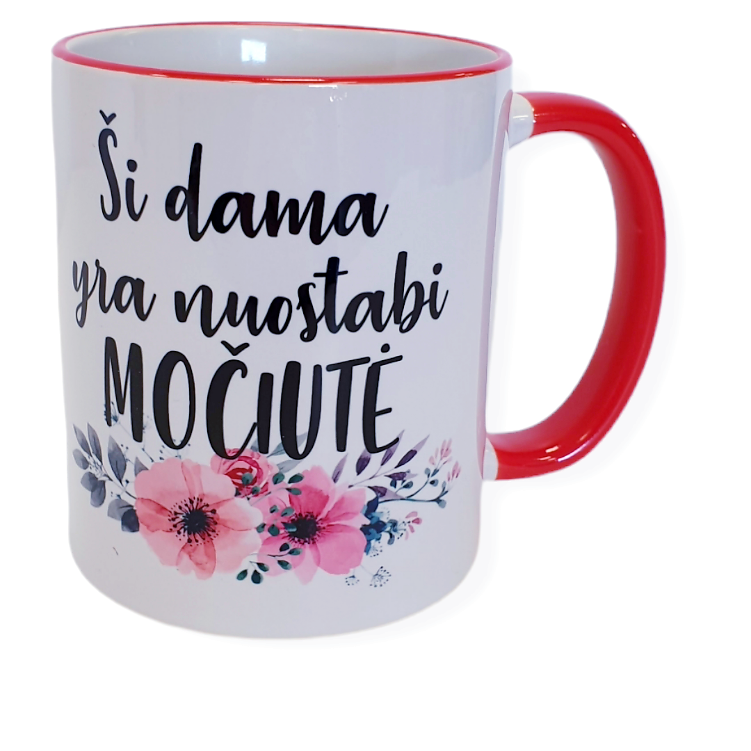 Puodelis spalvotu krašteliu "Močiutei