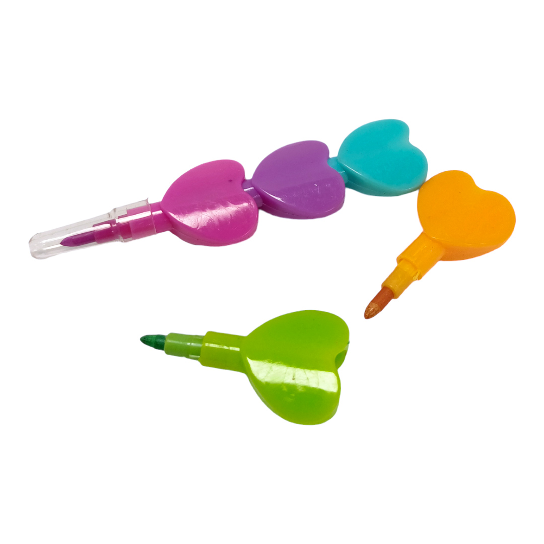 Mini vaškinės kreidelės "Širdelės"