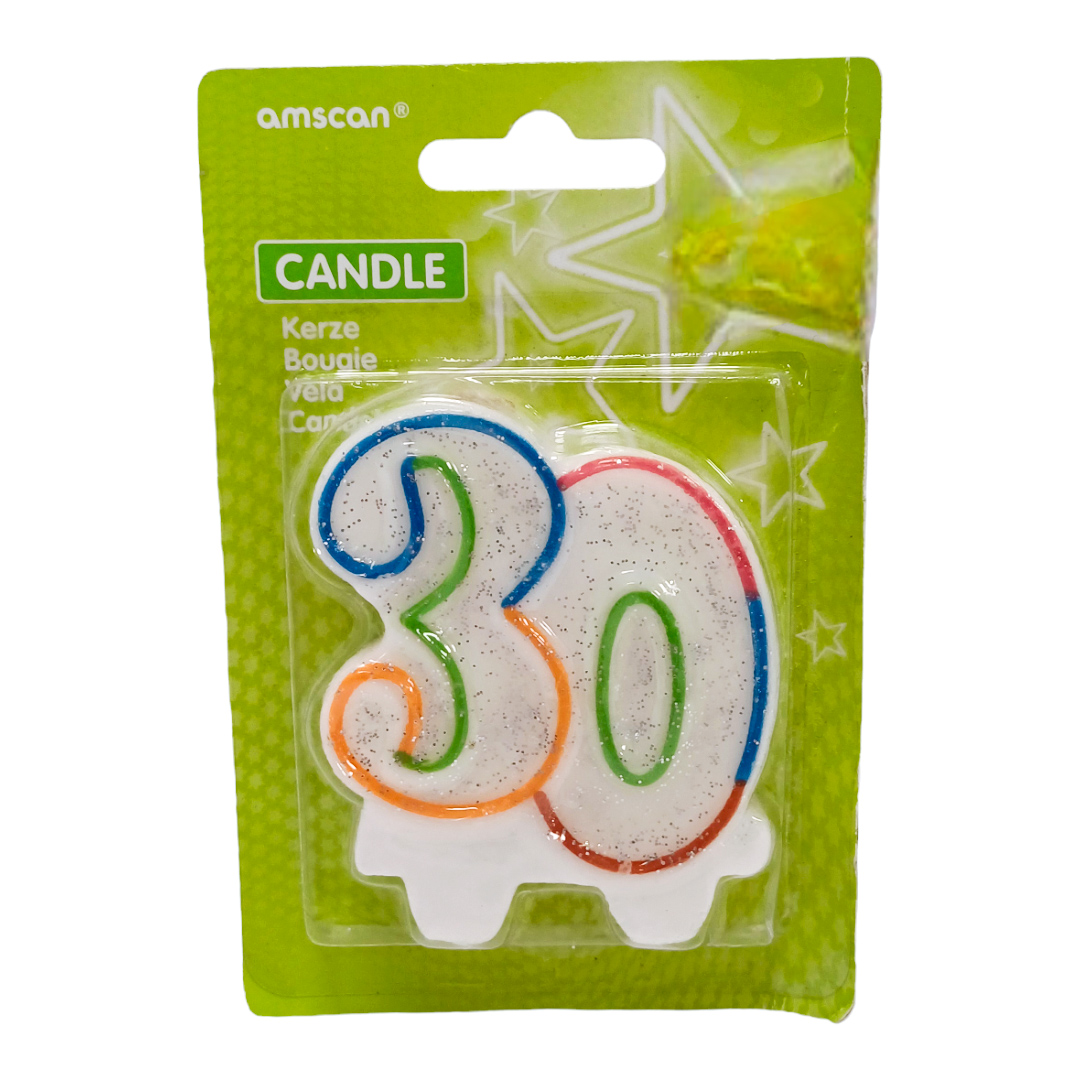 Gimtadienio žvakutė skaičius "30"