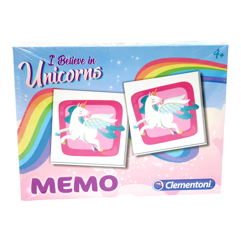 Stalo kortelių žaidimas "Memo" su vienaragiu