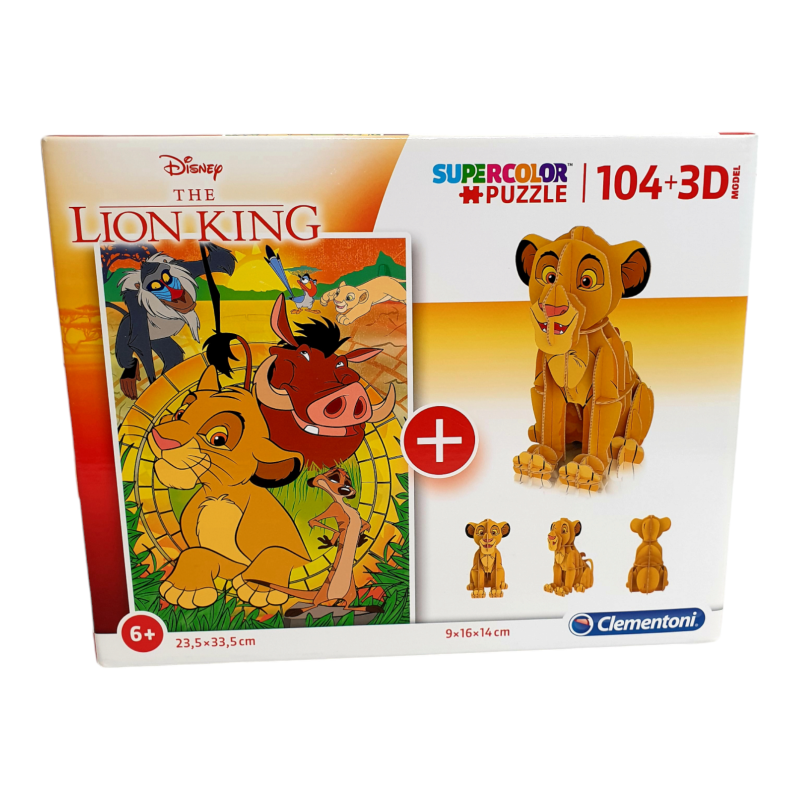 Dėlionė "Liūtas karalius" ir 3D dėlionė