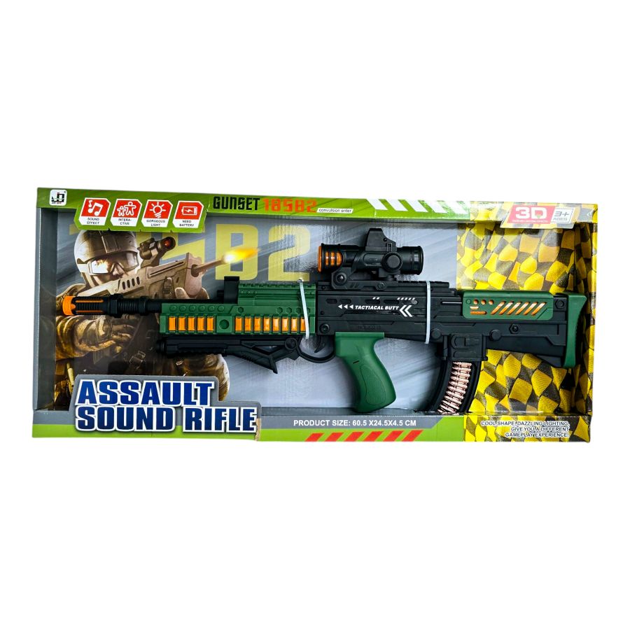 Didelis šautuvas su garsais "Gunset 18582"