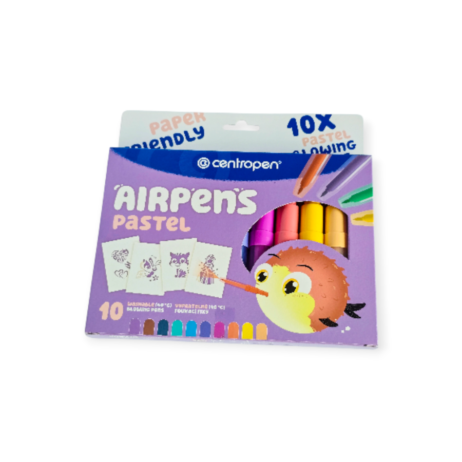 Pučiamų flomasterių rinkinys su trafaretais