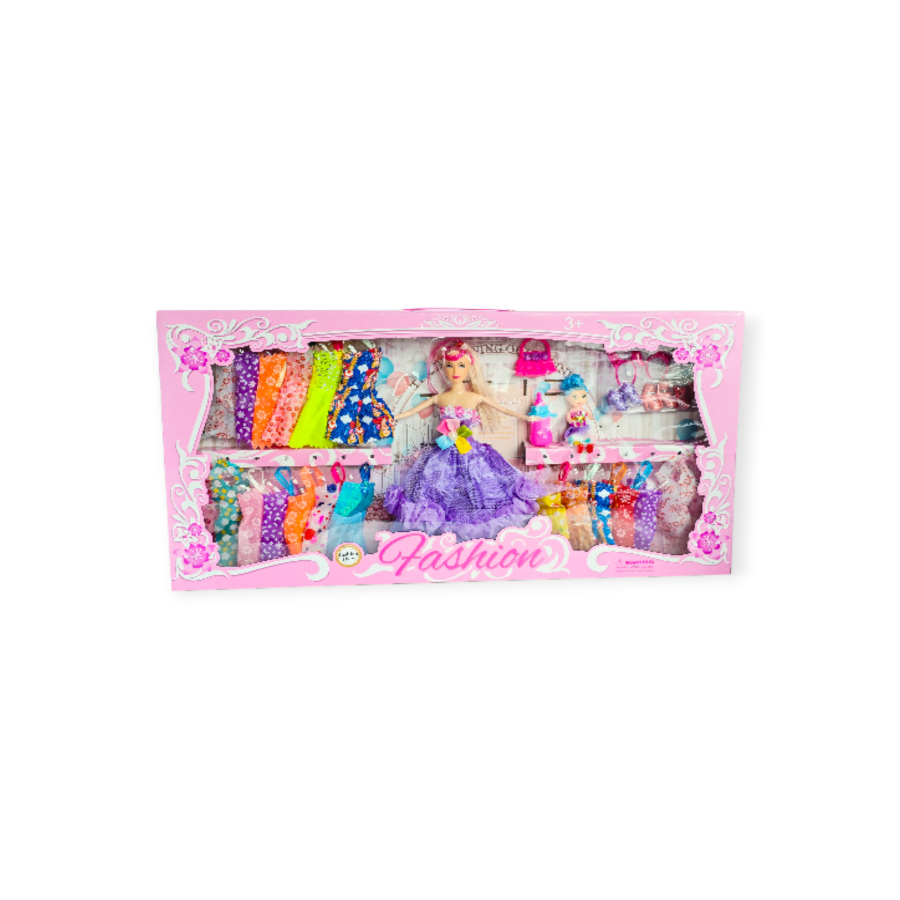 Lėlė su suknelėmis