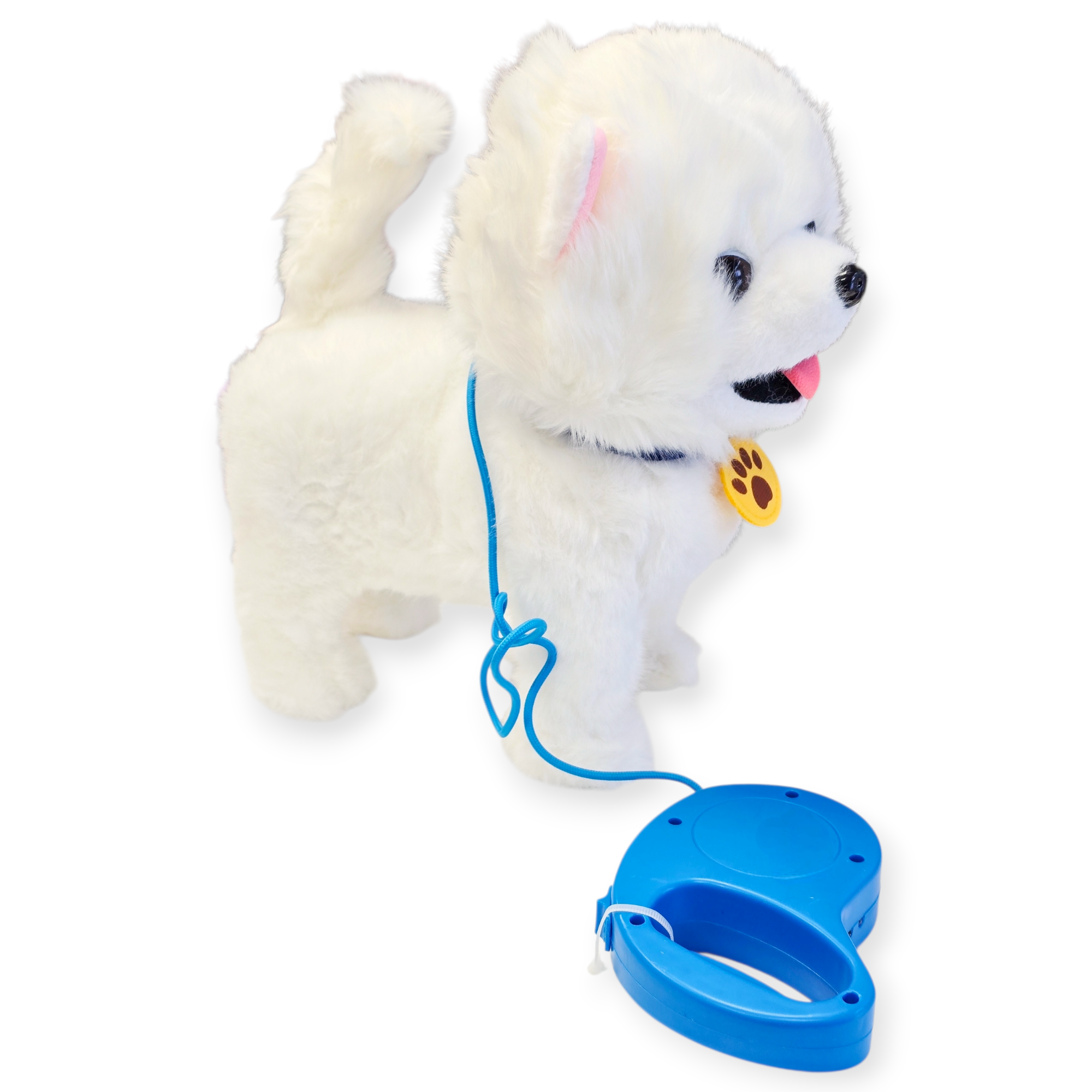 Interaktyvus šuniukas su pavadėliu "Sniegius"