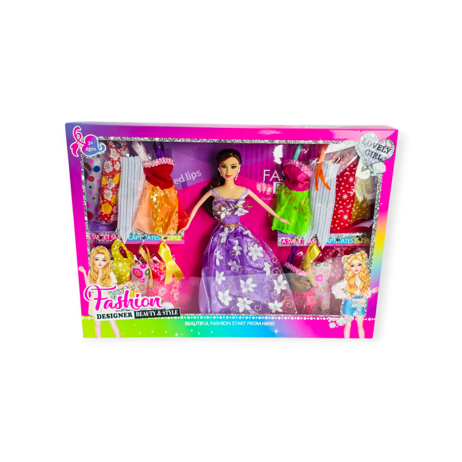 Lėlė su suknelėmis