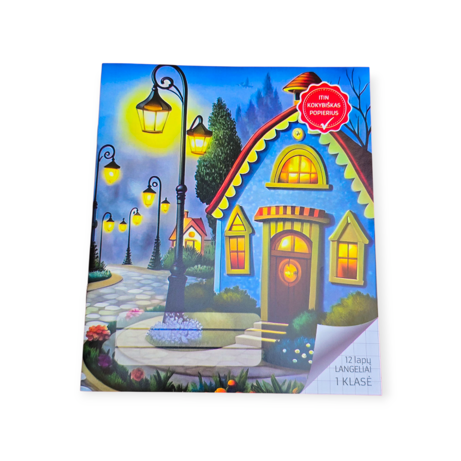 Sąsiuvinis 1 klasei langeliais "Namas"