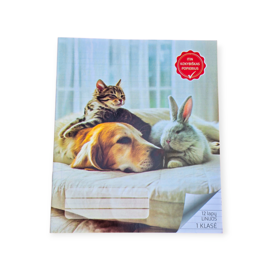 Sąsiuvinis 1 klasei linija "Gyvūnai"