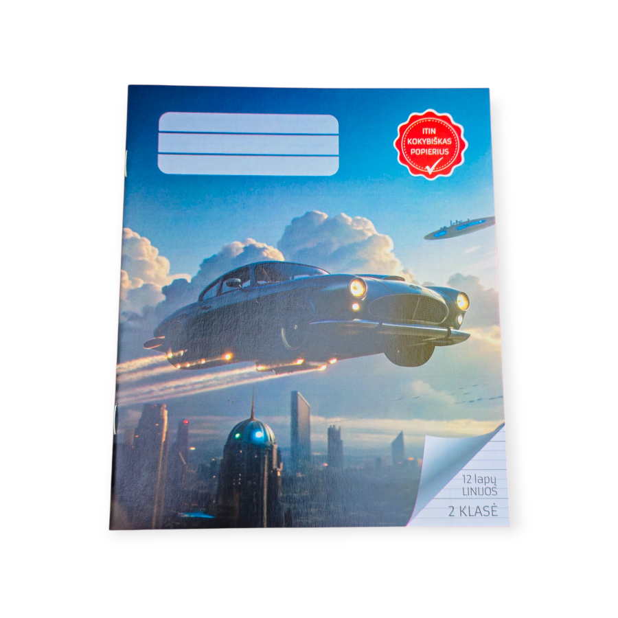 Sąsiuvinis 2 klasei linija "Mašina"