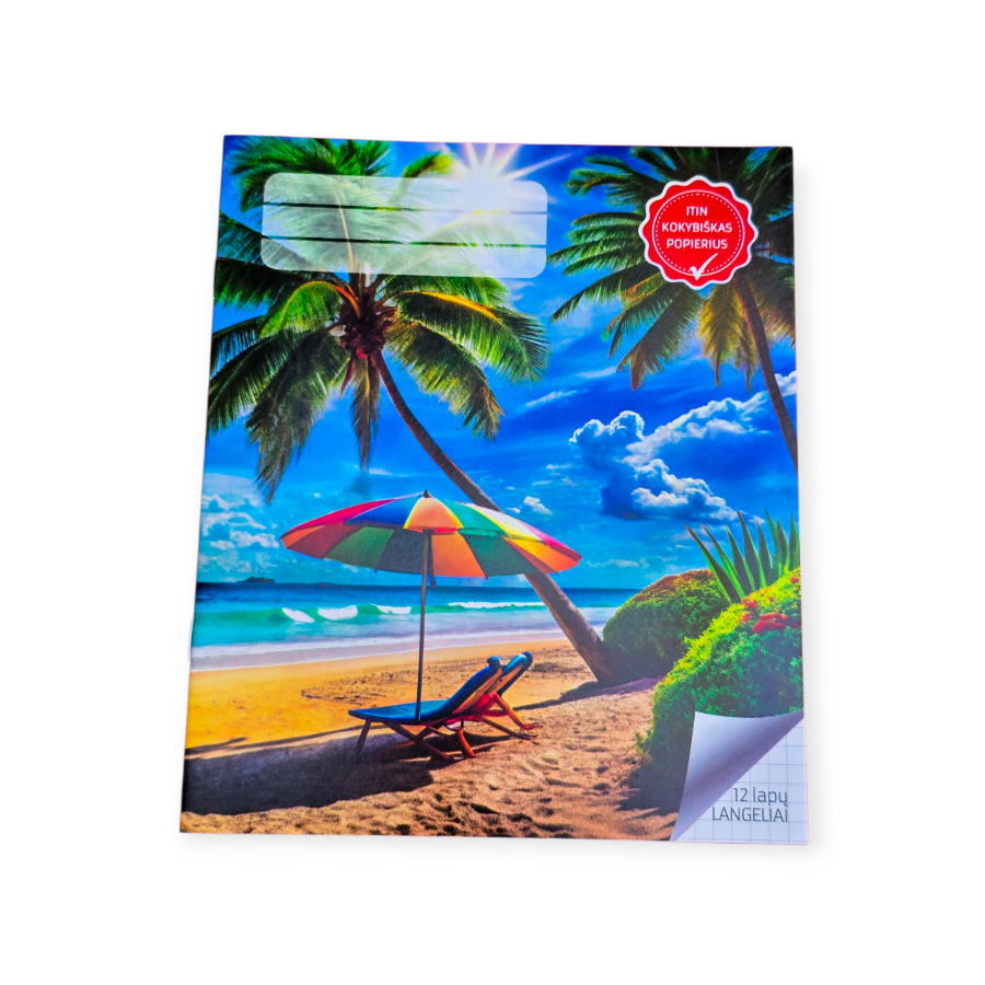 Sąsiuvinis 12 lapų langeliais "Palmės"