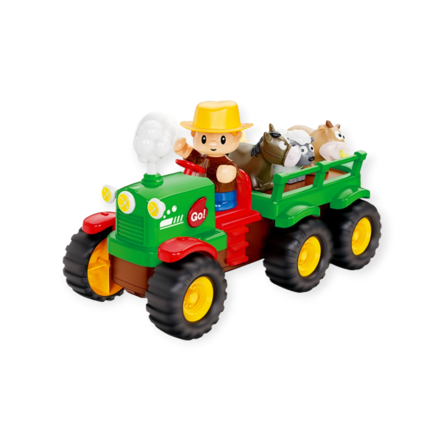Muzikinis žaislas "Traktorius su ūkio gyvūnais"