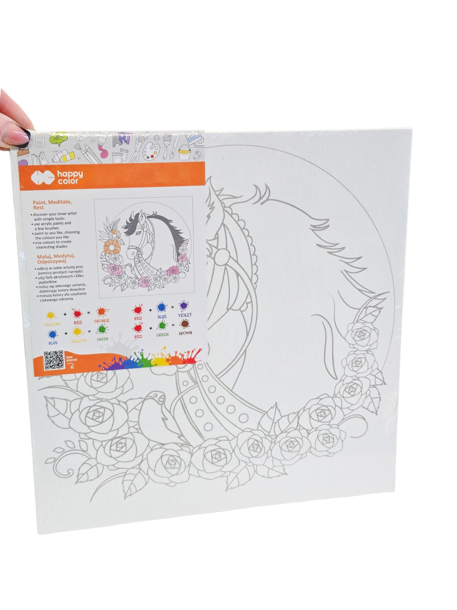 Drobė ant kartono su piešiniu "Žirgas"